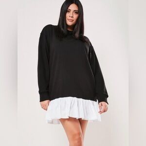 Miss guided sweatshirt dress with contrast hem